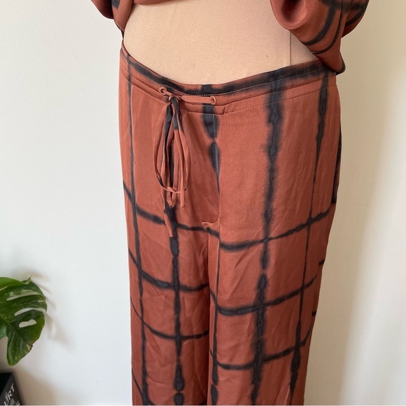 Jonathan Simkhai Katana Halter Twist Blouse Joey Wide Leg Pant Shibori Set NWT M - Picture 7 of 11